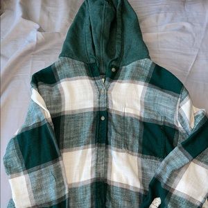 American Eagle- Womens Hooded Flannel